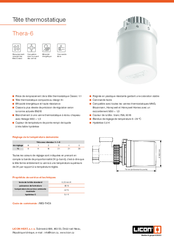 FR infoleaflet Termostaticka hlavice Thera6